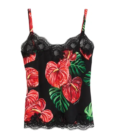 Dolce & Gabbana Floral Print Camisole In Black