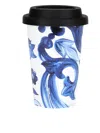 Dolce & Gabbana Floral-print Ceramic Travel Mug In Blue