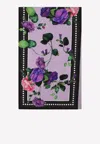 Dolce & Gabbana Floral-print Cotton Scarf In Lavender