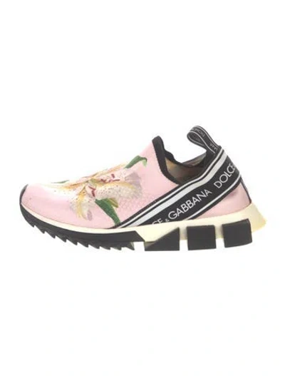 Pre-owned Dolce & Gabbana Floral Print Chunky Sneakers In Pink