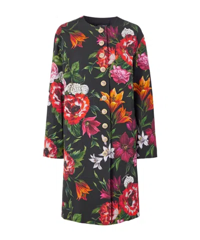 Dolce & Gabbana Floral-print Coat In Multi