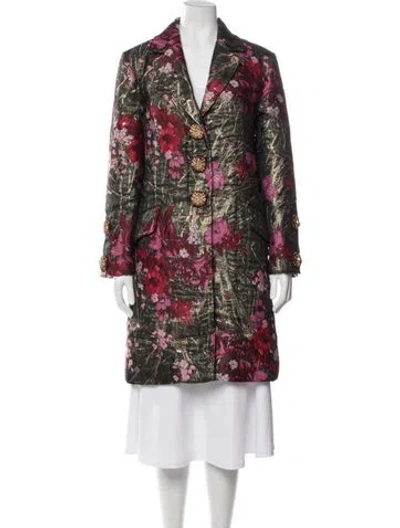 Pre-owned Dolce & Gabbana Floral Print Coat In Multi