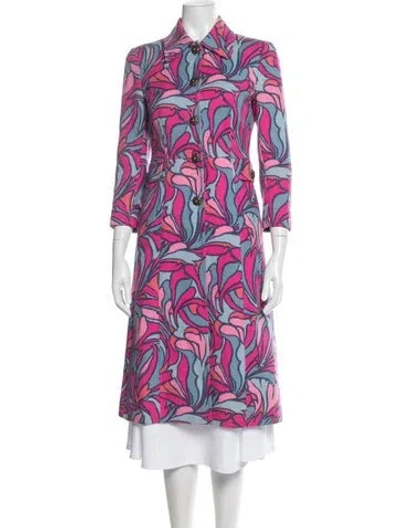Pre-owned Dolce & Gabbana Floral Print Coat In Pink