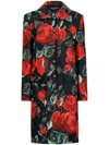 Dolce & Gabbana Mantel Mit Blumen-print In Schwarz