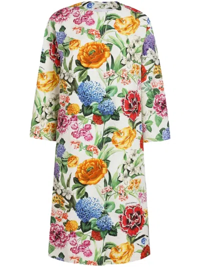 DOLCE & GABBANA FLORAL-PRINT COAT