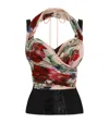 Dolce & Gabbana Flower Print Marquisette And Chiffon Bustier Top