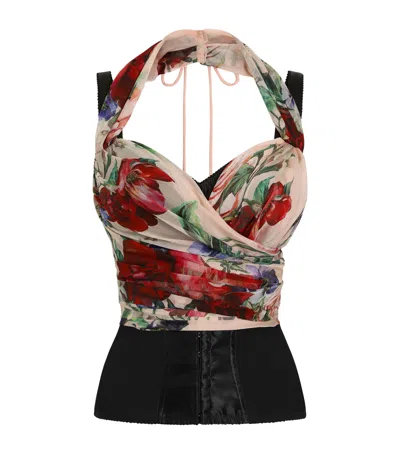 DOLCE & GABBANA FLORAL PRINT CORSET TOP