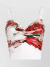 Dolce & Gabbana Floral Print Bustier Cropped Top