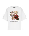 Dolce & Gabbana Floral-print Cotton-blend T-shirt In White