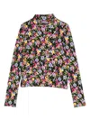 Dolce & Gabbana Floral-print Cotton-blend Top In Schwarz