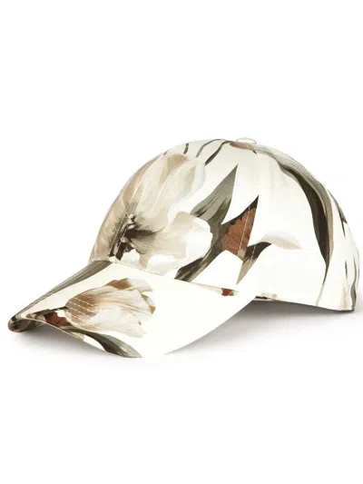 Dolce & Gabbana Floral-print Cotton Cap In Neutrals