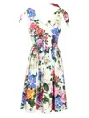 Dolce & Gabbana Multicolor Short Dress With All-over Floral Print
