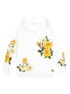 Dolce & Gabbana Floral-print Cotton Hoodie In White