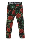 Dolce & Gabbana Floral-print Cotton Leggings In Black