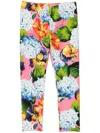 Dolce & Gabbana Floral-print Cotton Leggings In Pink