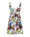 Dolce & Gabbana Sicilian Patchwork Mini Flared Dress In Multicolor