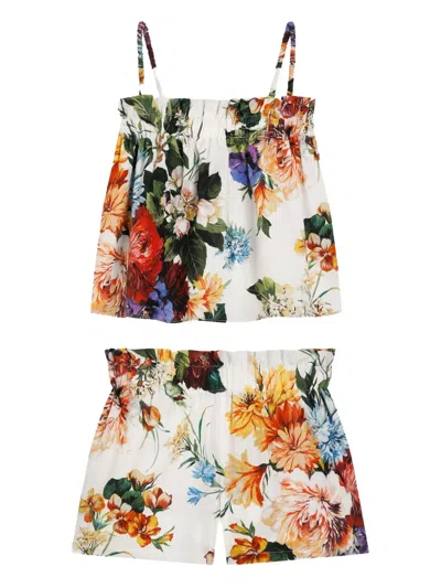 DOLCE & GABBANA FLORAL-PRINT COTTON SHORT SET