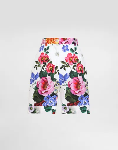 DOLCE & GABBANA FLORAL-PRINT COTTON SHORTS