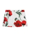 Dolce & Gabbana Flower Printed Cotton Poplin Shorts In White