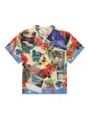 Dolce & Gabbana Hawaii-print Cotton T-shirt In Blue