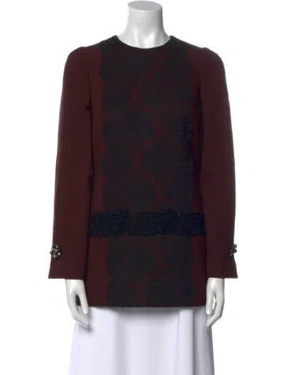 Pre-owned Dolce & Gabbana Floral Print Crew Neck Blouse In Black
