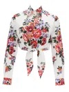 Dolce & Gabbana Cotton Shirt With A Bouquet Of Flowers Print Shirts White In White