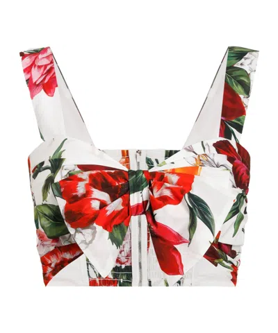 DOLCE & GABBANA FLORAL-PRINT CROP TOP