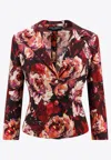 Dolce & Gabbana Floral-print Fitted-waistline Blazer In Multicolor