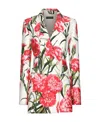 Dolce & Gabbana Multicolor Double-breasted Jacket With All-over Garofani Print In Multicolor