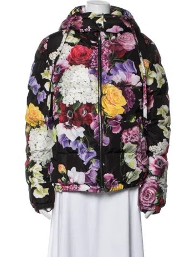 Pre-owned Dolce & Gabbana Floral Print Down Jacket In Multi