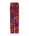 Dolce & Gabbana Floral-print Drawstring-waistband Palazzo Pants In Red