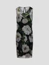 Dolce & Gabbana Women Gardenia Print Silk Chiffon Sheath Dress