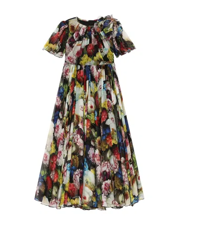 Dolce & Gabbana Kids' Floral Print Dress In Multi