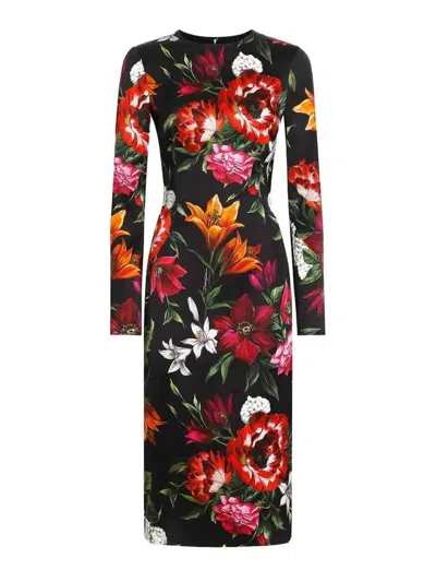 DOLCE & GABBANA VESTIDO MIDI - NEGRO