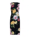 Dolce & Gabbana Longuette Dress With Floral Print Dresses Multicolor In Multicolor