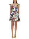 Dolce & Gabbana Floral-print Cotton-blend Poplin Mini Dress In Multicolour