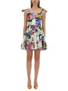 Dolce & Gabbana Floral-print Cotton-blend Poplin Mini Dress In Multicolour