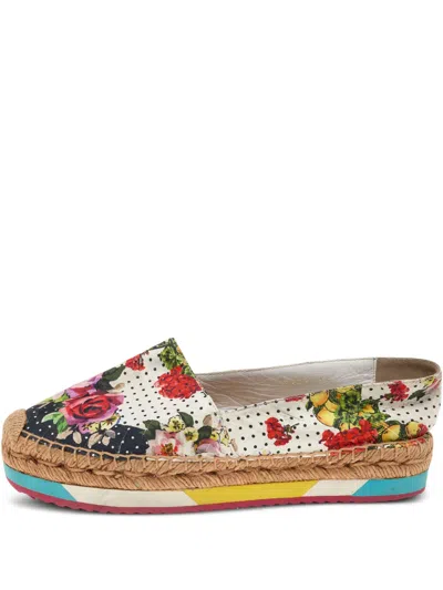 Pre-owned Dolce & Gabbana Floral-print Espadrilles
