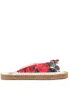 Dolce & Gabbana Floral Espadrille Slides In White