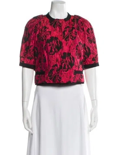 Pre-owned Dolce & Gabbana Floral Print Evening Jacket In Red