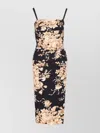 Dolce & Gabbana Floral Print Fitted Dress With Spaghetti Straps In Multi