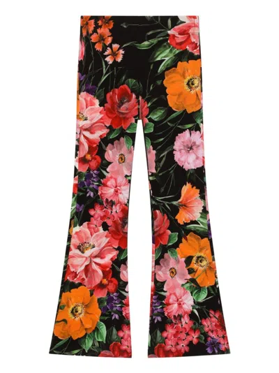 DOLCE & GABBANA FLORAL-PRINT FLARED PANTS
