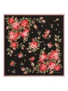 Dolce & Gabbana Women Multicolor Silk Square Scarf With All-over Floral Motif And Logo On The Front In Black