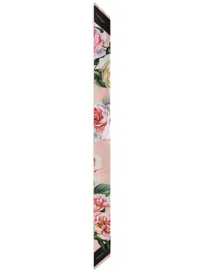 Dolce & Gabbana Floral-print Headscarf In Pink