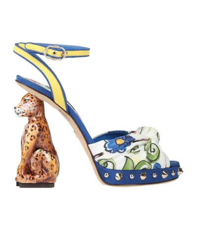 Dolce & Gabbana Floral Print High Heels In Multi