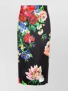 Dolce & Gabbana Floral Print High Waist Pencil Silhouette Skirt In Black