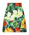 Dolce & Gabbana Bloom-print Brocade Miniskirt Skirts In Green