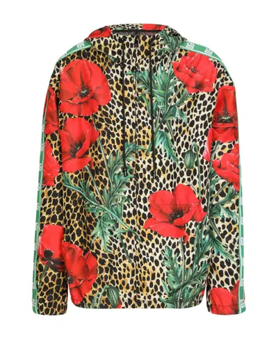 Dolce & Gabbana Floral-print Hooded Jacket In Multicolor