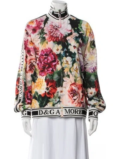 Pre-owned Dolce & Gabbana Floral Print Jacket In Red
