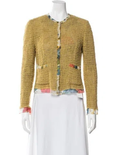 Pre-owned Dolce & Gabbana Floral Print Jacket In Yellow